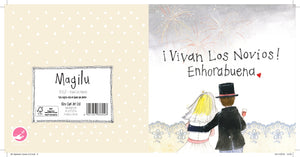 Tarjeta Boda Vivan los novios Enhorabuena