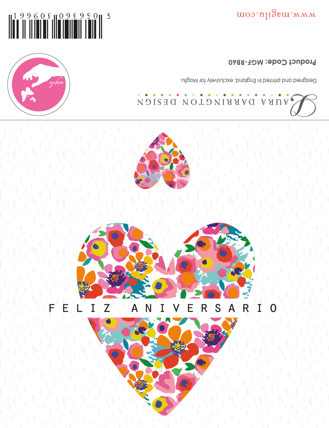 Tarjeta Feliz aniversario corazón