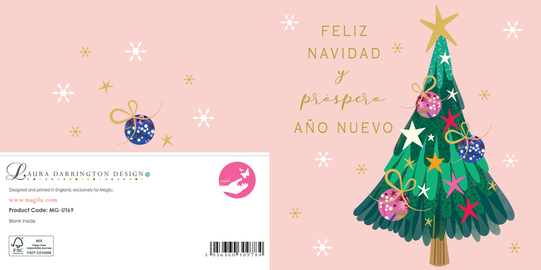 Tarjeta Feliz Navidad y próspero año nuevo